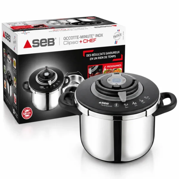 قدر الضغط SEB Clipso+ Chef Inox – 8 لتر